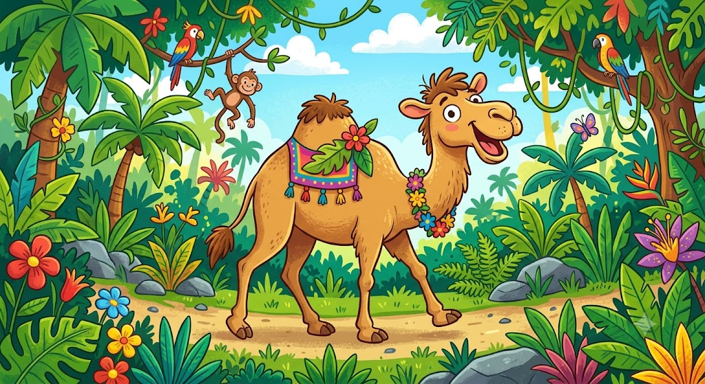 A camel in jungle funny story for babies and kids.. children education